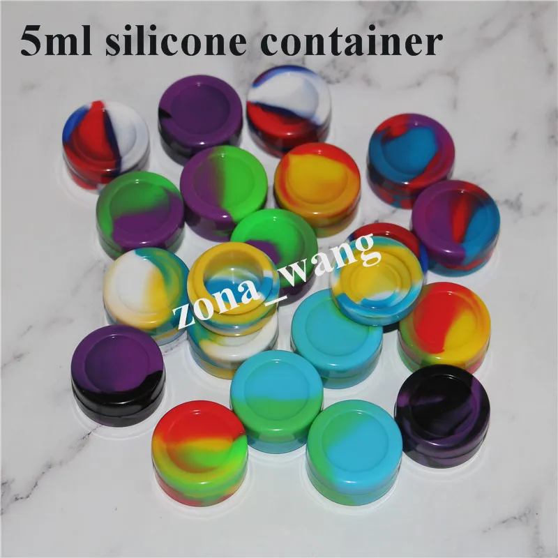 Silicone Non stick Wax Containers dab jar Colorful 3mL 5mL 7mL mini Waxy Jars Concentrate Case FDA approved ecig box2312586