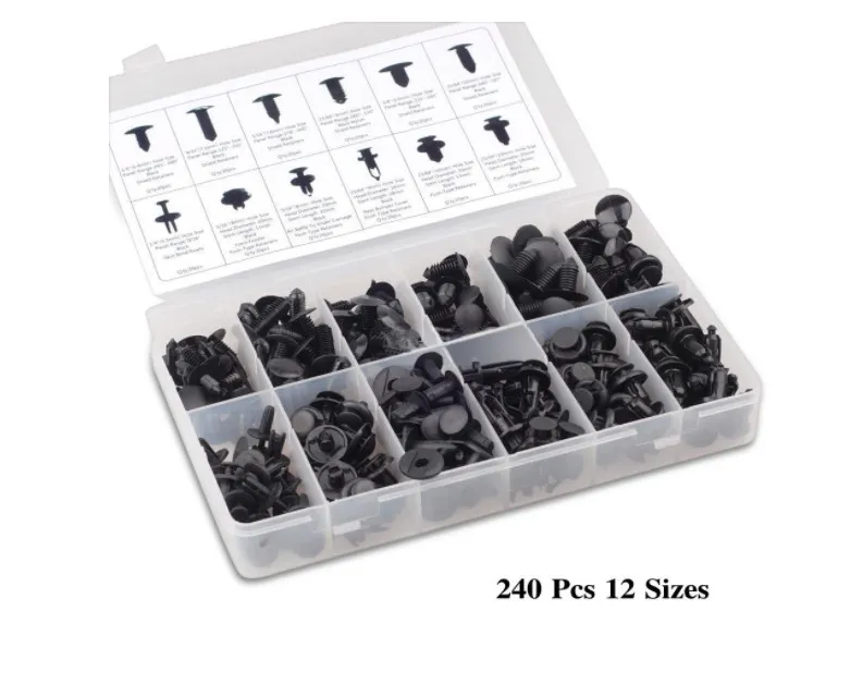 Push Retainer Kit,Great Assortment of Push Type Retainers Fits For GM Forod Tooyota Hoonda Chysler with Plastic Storage Case ATP028