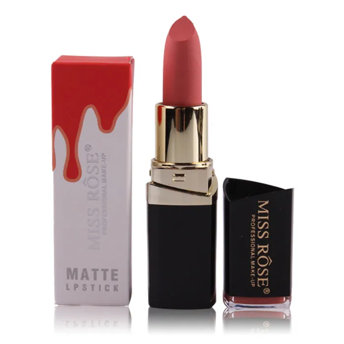 2018 Nuovo rossetto lotto opaco cosmetico impermeabile lunga durata pigmento velluto Miss Rose marca sexy labbro opaco kit rossetto nudo DHL gratuito