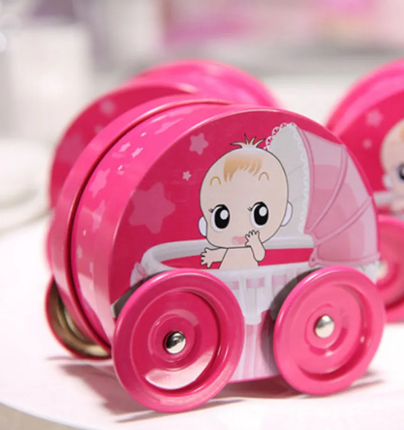 Baby Girl Trolley Candy Small Gift Boxes Pink Blue Biscuit Gift Box For Party Chocolate Metal Tin Small Gift Boxes From Yf20150307 2.3 DHgate.Com