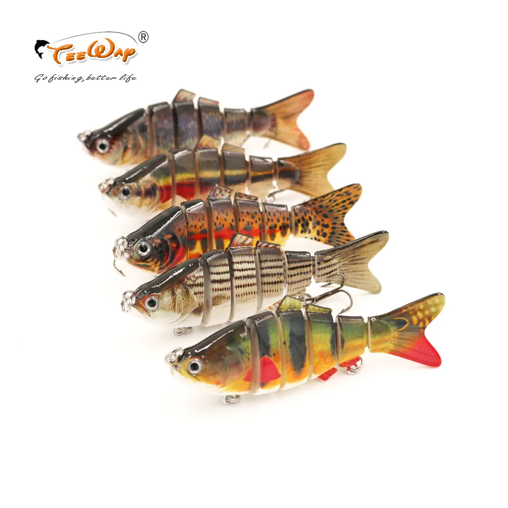 Teeway Fishing Jig Lures 10cm 19g 6 Segments Swimbait Crankbait Fishing