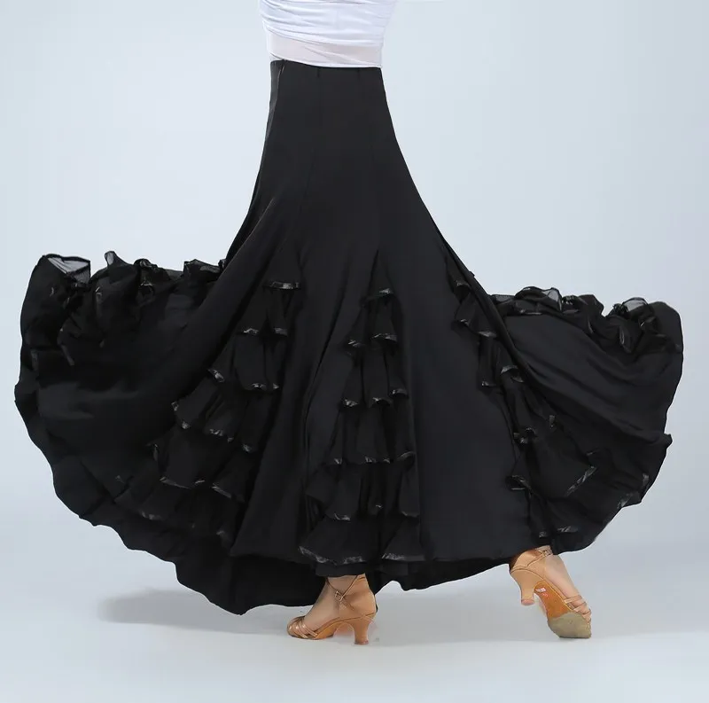 Free Shipping Flamenco Costume Skirt Long Ballroom Modern Standard Waltz Dancer Dress Spain Dance Performance Outfits