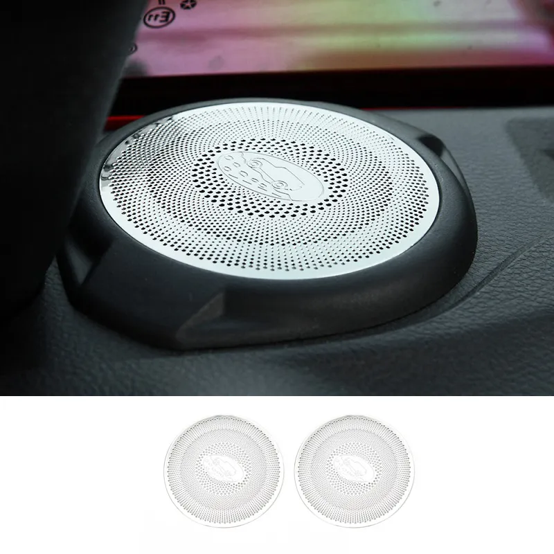 Car Front Dashboard A Pillar Speaker Decoration Cover Trim Stainless steel For Jeep Wrangler 2015-2017 Auto Interior Accessories