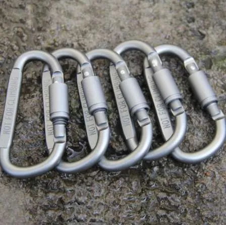 6pcs/lot Carabine Outdoor Travel Kit Camping Alloy Aluminum Survival Gear D Type Hook EDC Carabiners