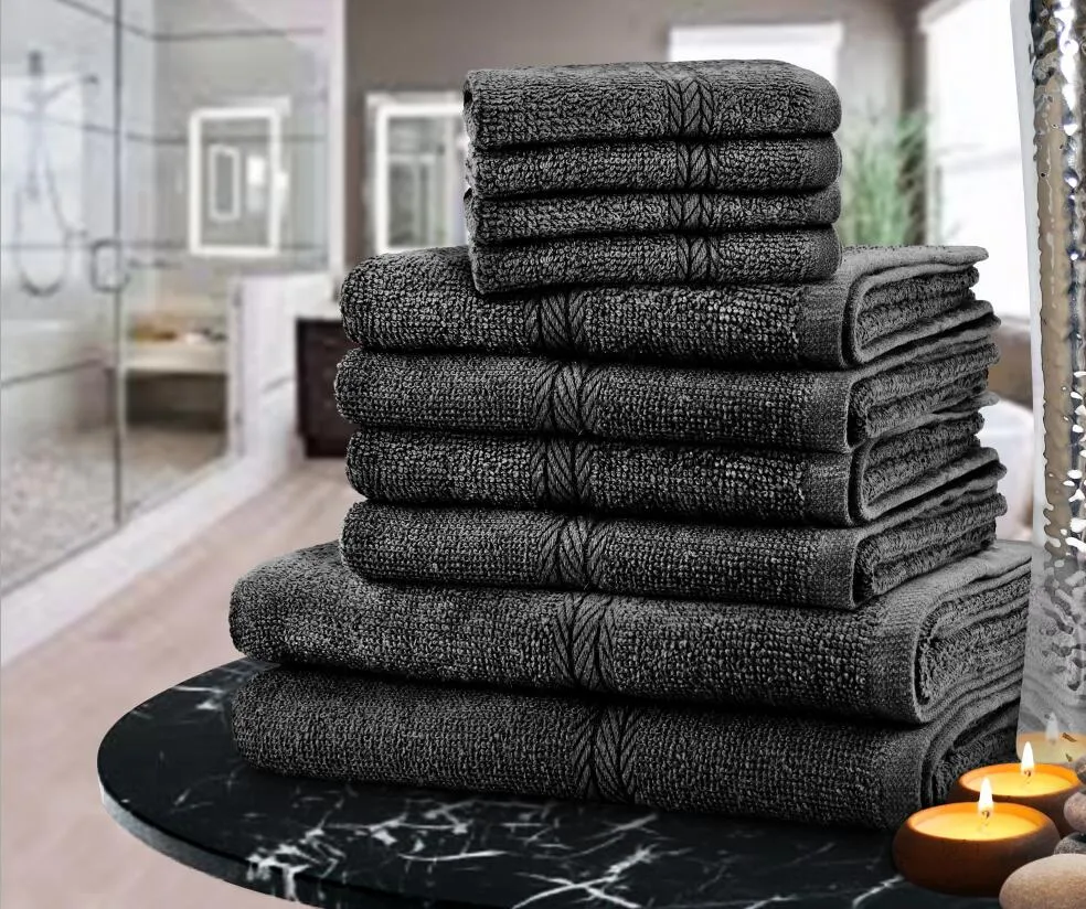 LUXURY TOWEL BALE SET 100% COTTON FACE HAND BATH BATHROOM TOWELS 9