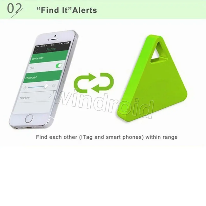 Mini GPS Tracker Inteligente Inalámbrico Bluetooth Anti-perdida alarma Rastreadores iTag Buscador de llaves triángulo Localizador Control remoto Obturador Más barato por DHL
