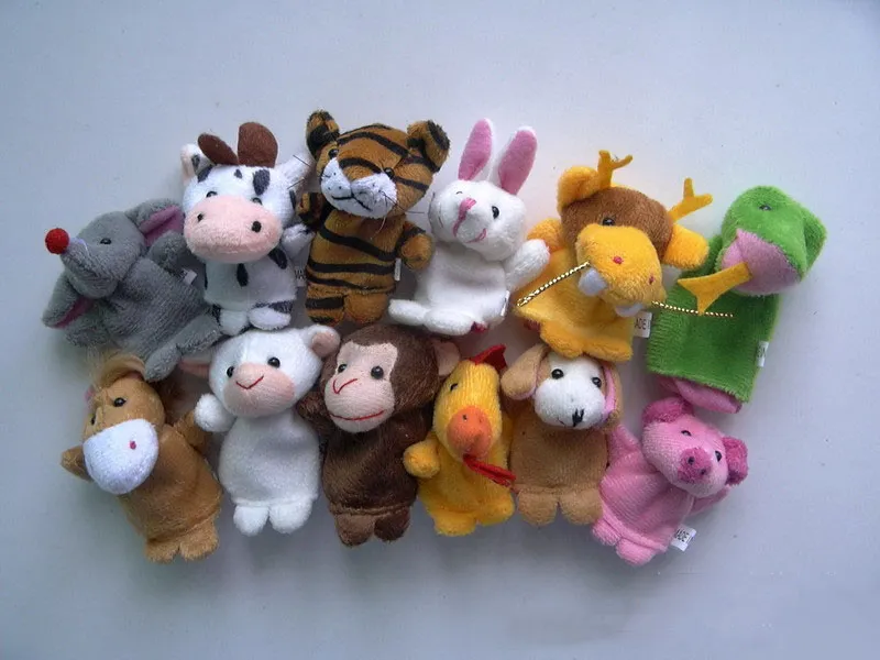 Zodiaque chinois lot animaux dessin animé biologique bébé doigt marionnette jouets en peluche poupées C40814027434