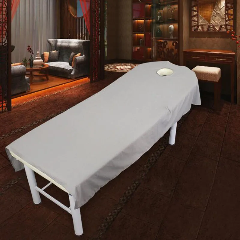 80*190cm Cosmetic salon sheets SPA massage treatment bed table cover sheets with hole Sheet 