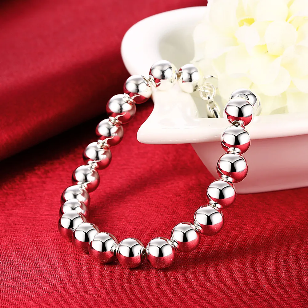 lot 925 Sterling Silver 4mm 6mm 8mm 10mm hollow ball beads Bracelet for women men Fashion women039s Beaded Starands Brac5681887