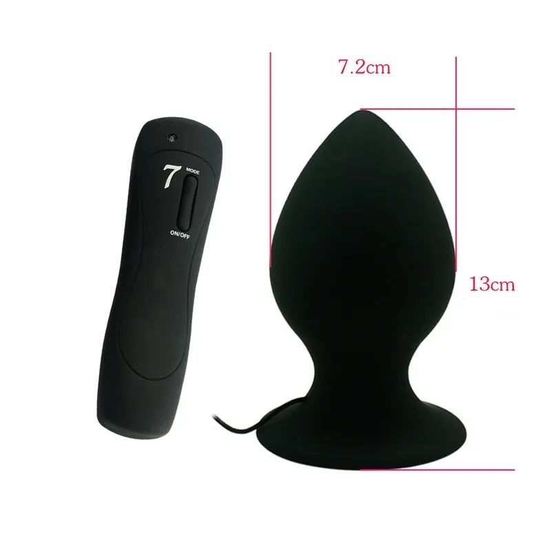 XXL big size 7 speed silicone remote control Anal Masturbation huge Anal Vibrator Anal Plug for Women and Man Sex Products Y18110106