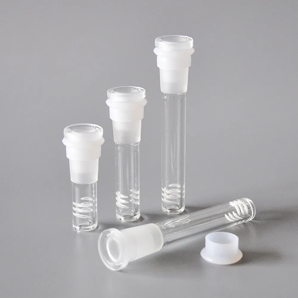 High Quality Glass Downstem with 6 cuts 18.8mm downstem into a 14mm bowl 3cm/5cm/8cm glass down stem diffuser/reducer smoke accessory