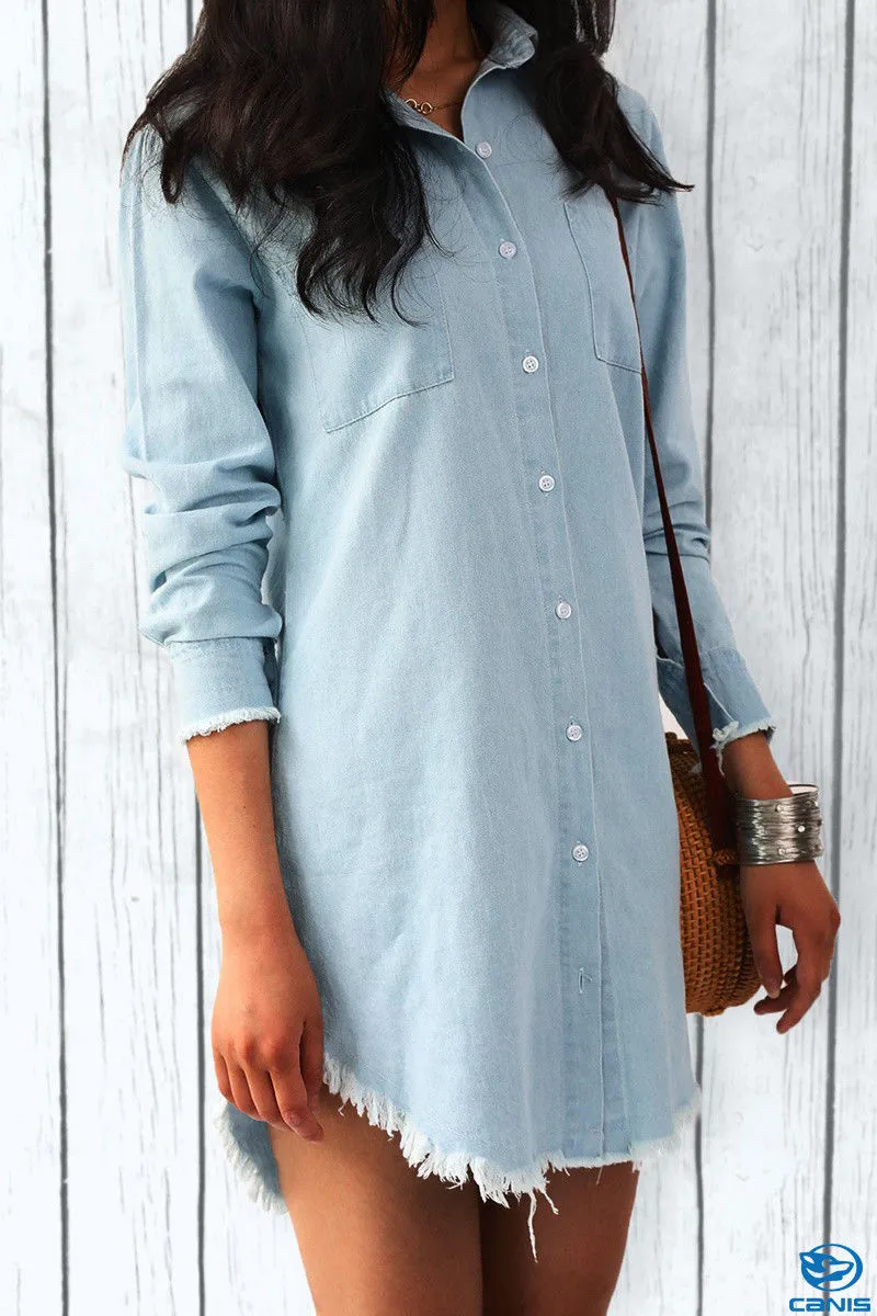 Sexy online denim shirt