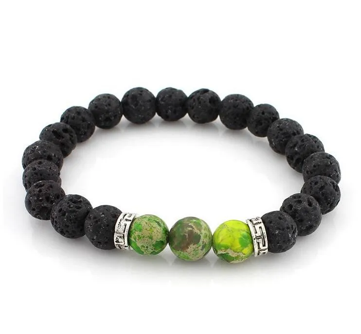New Arrival Lava Rock Beaded Strands Charms Bracelets colorized Beads Men's Women's Natural stone Strands Bracelet For Fashion Jewelry Crafts