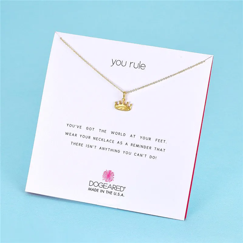 Dogeared Fashion choker Necklaces With White card Gold Silver Plated Pendant Necklace 49 Designs in Silver Gold