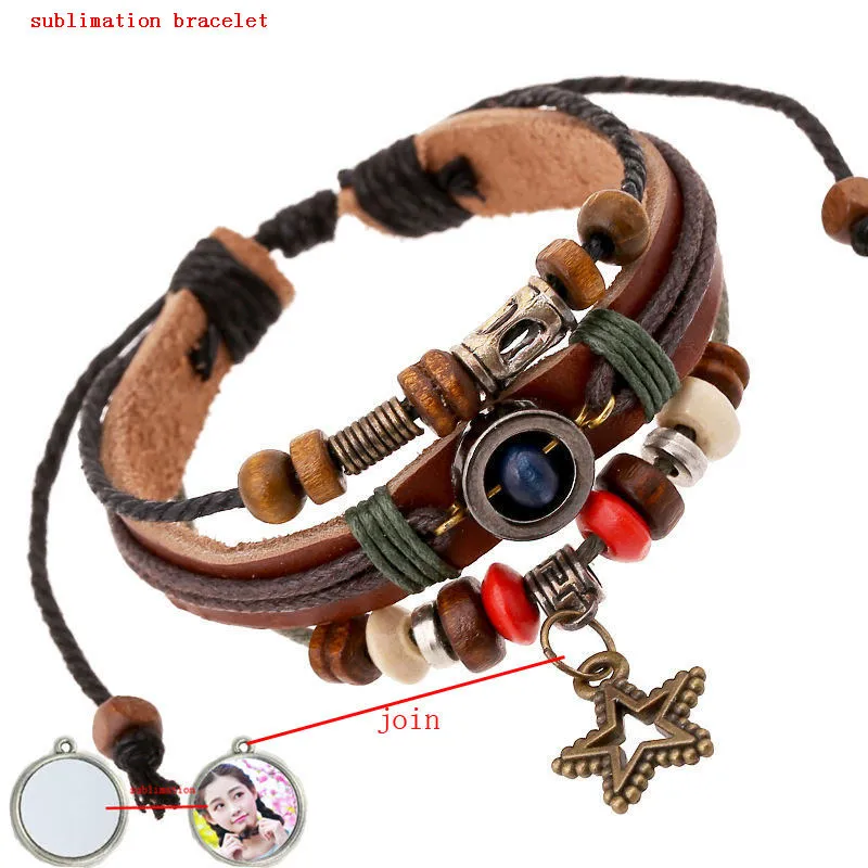 Retro Star Charm Cowhide Bracelet Under 50 Rupees For Women Knitted From Xingchen8507, 1.54