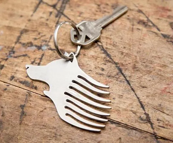 Bread Comb Wolf Beer Opener Keychain Box Cutter Pry Keychain Pocket Bottle Opener Tool Pocket Comb