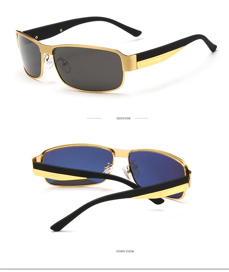 Nouvelles lunettes de soleil polarisées hommes lunettes de soleil en alliage classique TAC lentille polarisée conduite lunettes de soleil en plein air UV400 Protection6440235