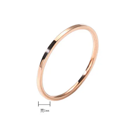 1MM Thin Stainless Steel Silver-color Couple Ring Simple Fashion Rose Gold Finger Ring For Women Anillos R3