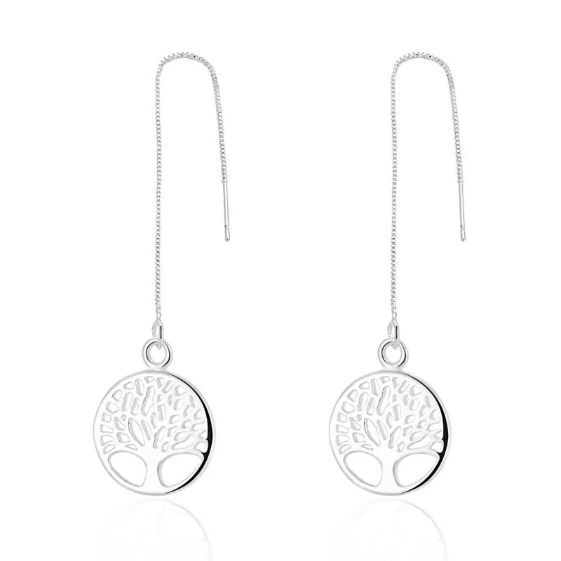 Offres quotidiennes 925 argent arbre de vie pendentif collier Fit 18 pouces O chaîne ou boucles d'oreilles Bracelet cheville pour femmes fille en gros