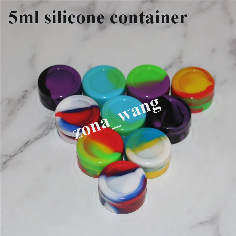 wholesale Pots de 5 ml en silicone de qualité alimentaire récipients en silicone pour cire 5 6 7 10 22 26 ml