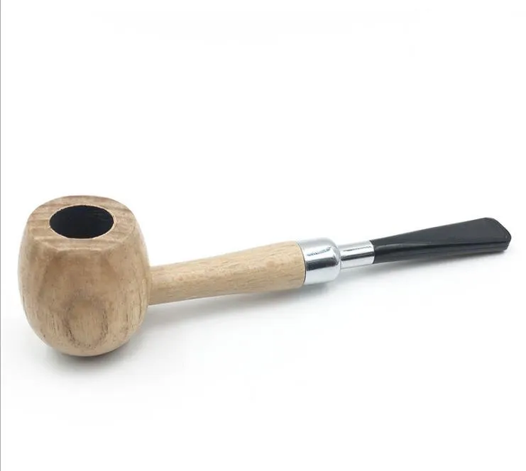 The new pipe straight pipe type small log wood portable 150mm metal smoking cigarette holder