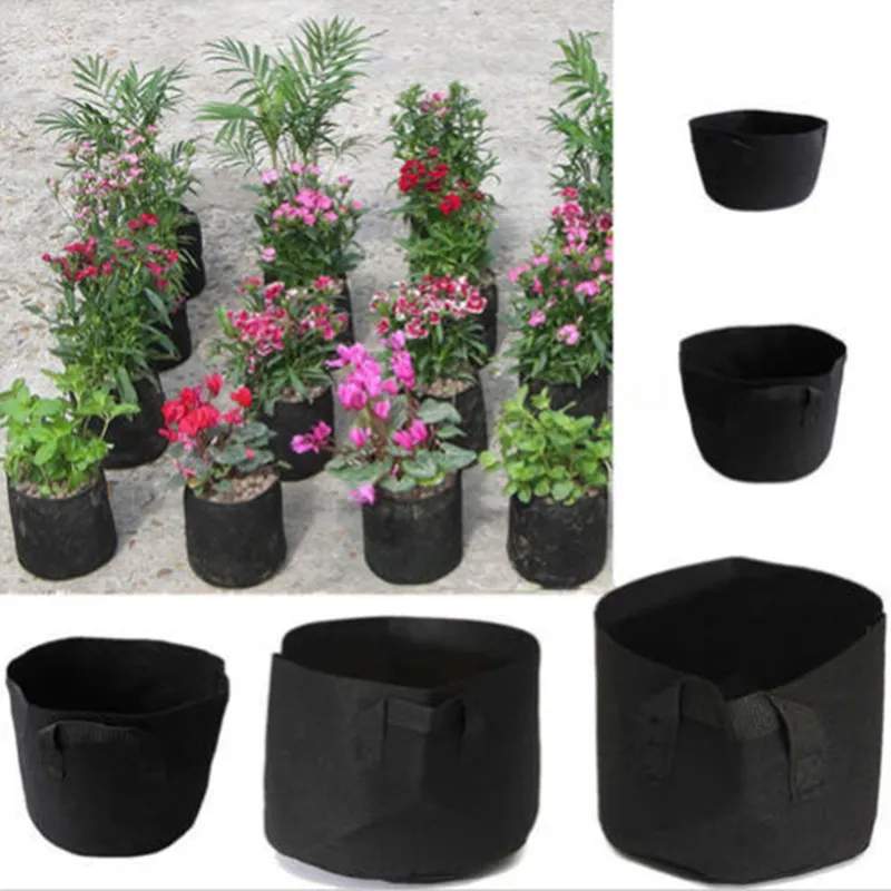 Ronde stof potten plant pouch root container groei tas beluchting pot container tuin plantenbakken potten