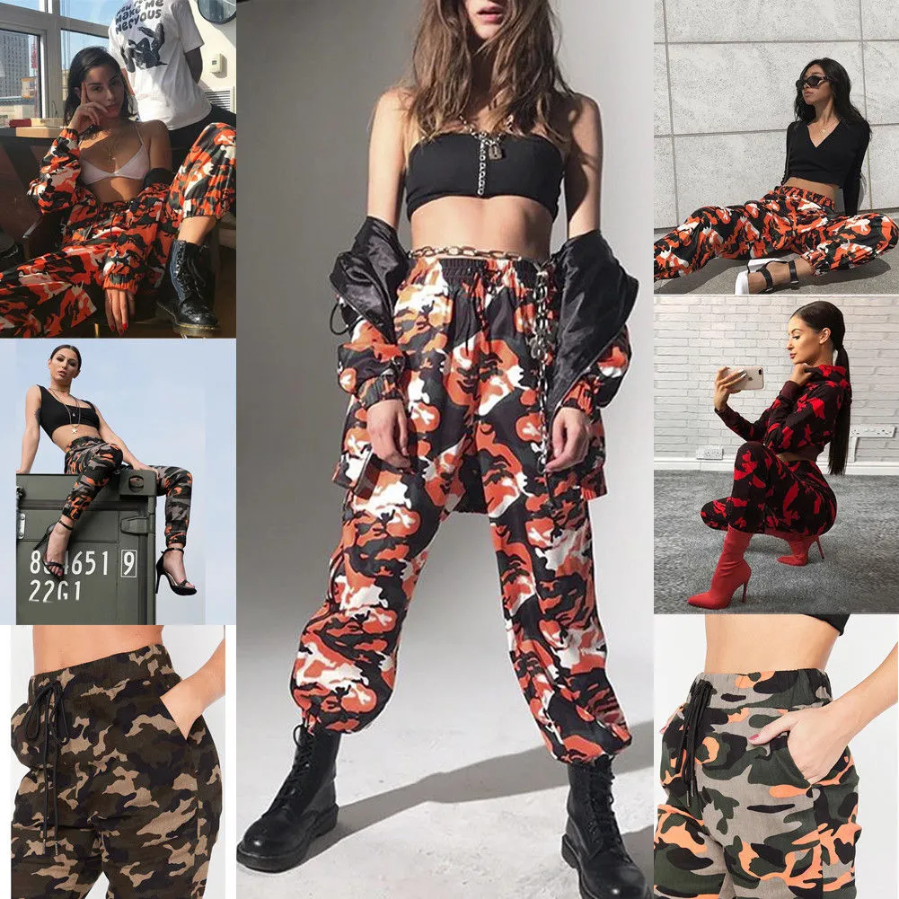 Women's Pants 2023 Summer Style Fashion Women Cargo Trousers Casual Army Combat Camouflage Jeans