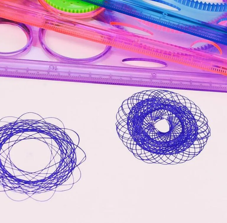 Pittura di alta qualità Multi-funzione Interessante puzzle Spirograph Bambini che disegnano righello di plastica può migliorare la capacità di iniziare a lavorare