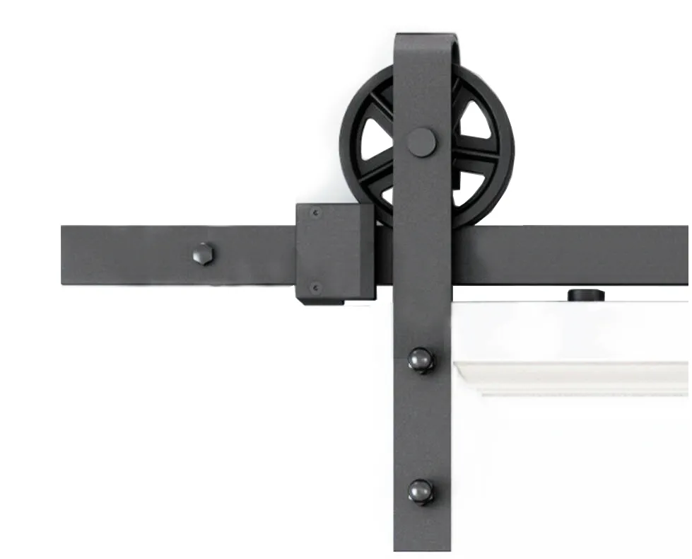 Vintage Strap Industrial Wheel Steel Sliding Barn Wood Door Hardware