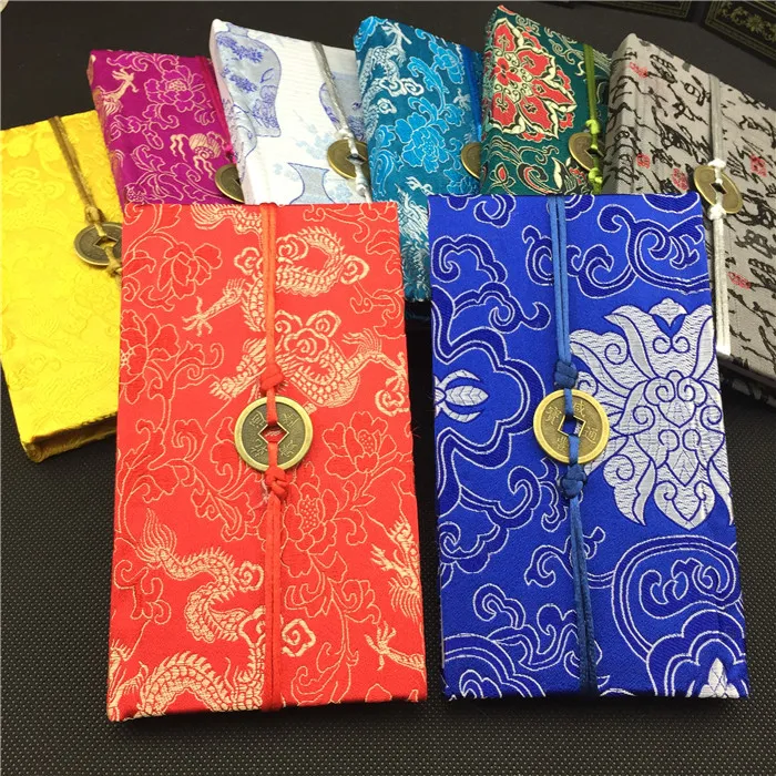 Joyous Coin Retro Hardcover Chinese Silk Notebook Gift Vuxen Dagbok Traditionell Brocade Craft Business Notepad Notebook 1pcs