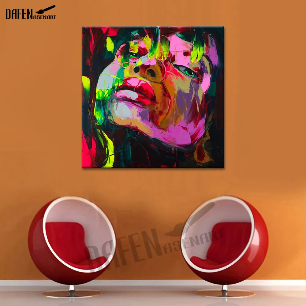 Crying Girl Palette Knife Figure Picture Abstract Hand Painted Oil Painting on Canvas Wall Decoration for Bar Home Decoration