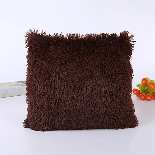 DHL Solid Super softer Plush Home Decor Pillow Cover Faux Sheep Fur Cushion Cover Decorative Winter warm pillowcase pill5982378