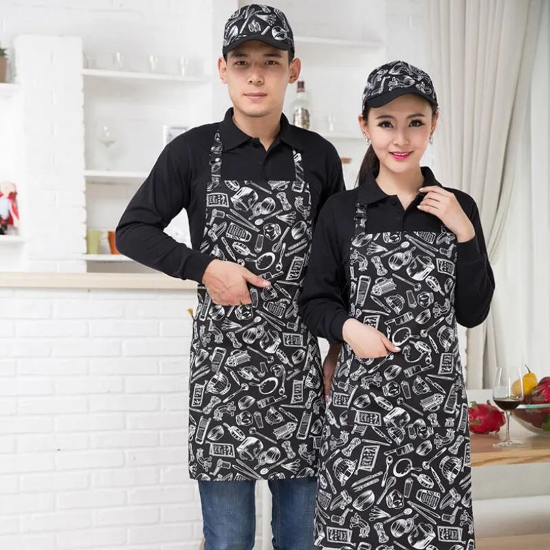 Tablier De Cuisine Court Noir - Lot De 2 Avec 3 Poches | Imperméable, Pour Café, Restaurant, Bar | Homme Et Femme