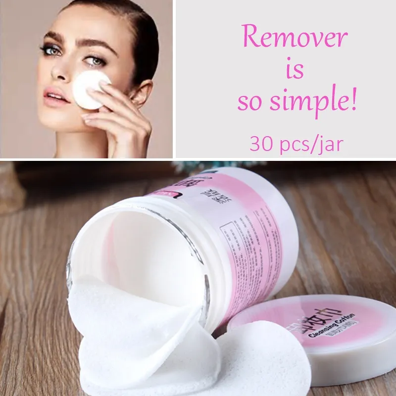 Malian Głębokie Ręcznik Makijaż Makijaż Makijaż Remover Cleansing Cotton Face Cleansing Wipes Dla Kobiet 30 Arkusze / Jar