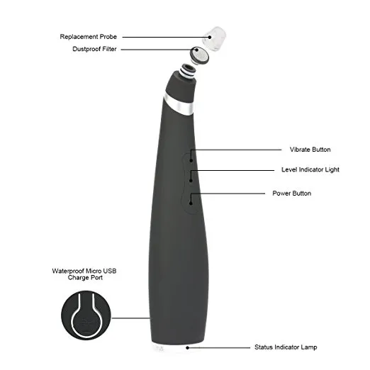 MD010 기공 진공 포어 클리너 블랙 헤드 리무버 진공 전자 얼굴 모공 클렌저 microdermabrasion 기계 코 데본 추출기