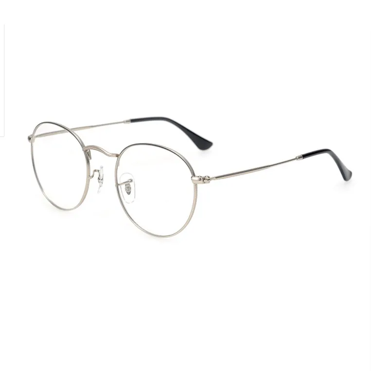 Qualidade 447VB Unisex Óculos Quadro Moda Metal Retro-Vintage Redondo Full-frame Prescription Prescription Eyewear com caixa de full-set Preço de fábrica do OEM