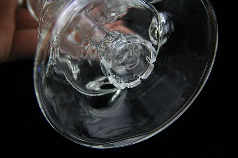 Dik uitgehold glas recycler bongs booreiland band perc dab rigs waterleidingen glazen oliebrander met knallerspijker en kom