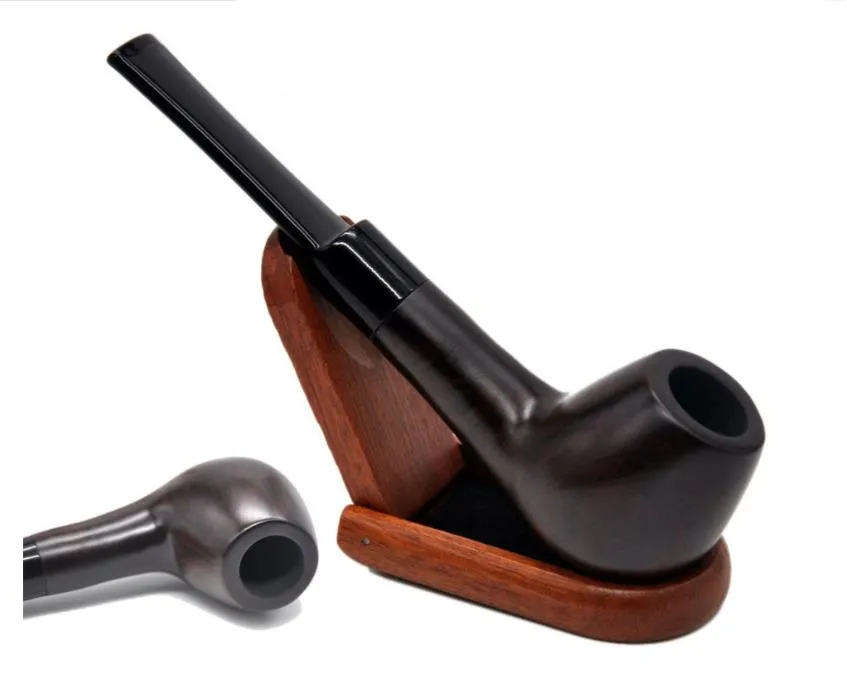 Microphylla Ebony Wood Pipe Stone Nanmu Fittings plus Ring 9mm Filterpatron Tillbehör