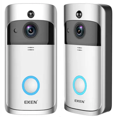 EKEN Home Video Sonnette sans fil 2 720P HD Wifi Vidéo en temps réel Audio bidirectionnel Vision nocturne Détection de mouvement PIR avec cloches / 