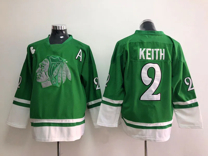 Blackhawks No19 Jonathan Toews Green St. Patty's Day Embroidered Youth Jersey