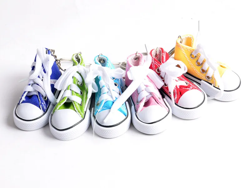 Fashion mignon chaussures de sport clés de troussette mini 3D Sneaker toile chaussures Keychain Tennis Chaussures Chucks For Unisex Bijoux