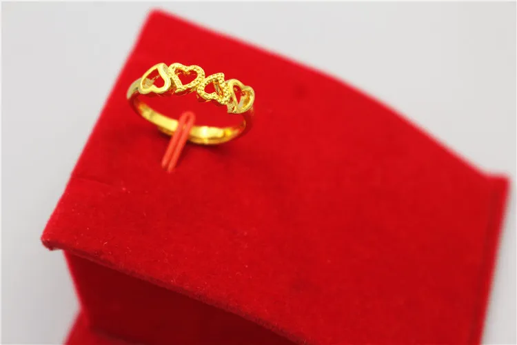 2018 Nueva moda exquisita Anillo de oro chapado Aberturas Anillo de oro ajustable 4 selección de estilo amor corazón Pareja Anillo Joyería de boda