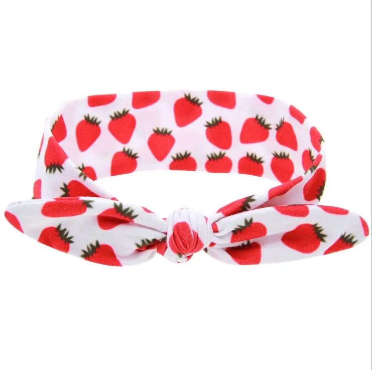 Kinder Sommer Obst Druck Stirnband Schöne Mädchen Baumwolle Elastische Haarband Headwrap Kaninchen ohren Haar Band Zubehör