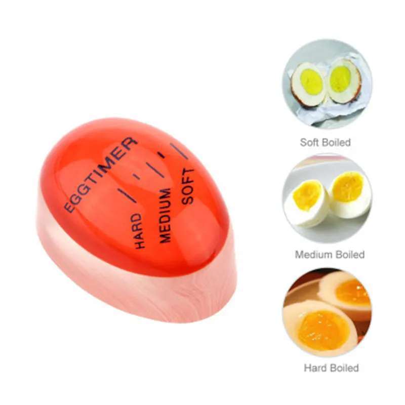 Egg Perfect Color Changing Timer Yummy Soft Hard Boiled Eggs Cooking Helper EcoFriendly Resin Egg Timer Red timer tools Kitchen S9743506