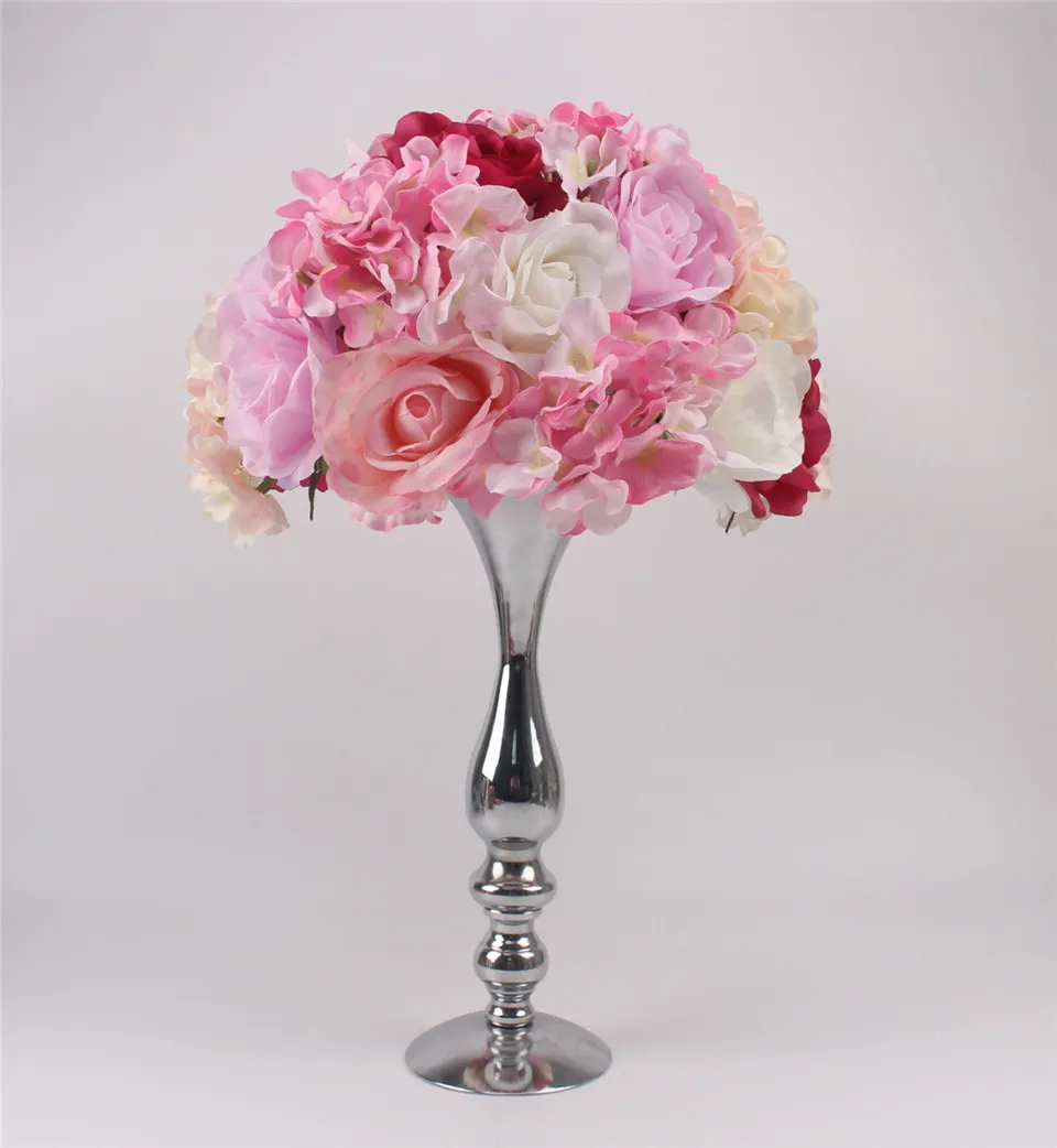 シルクフラワーボール人工DIYあらゆる種類の花のヘッドウェディングデコレーションウォールホテルショップウィンドウテーブルアクセサリー3サイズ
