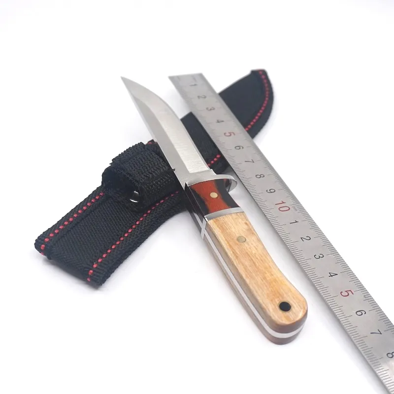 Neue Design 5CR13MOV Stahl Fixed Blade Jagdmesser Mit Holzgriff Outdoor Kleine Gerade Messer Camping Überleben Werkzeuge