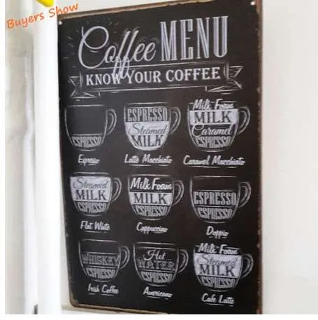 Femer Targa In Metallo Con Scritta 20 X 30 Cm, Caffè Espresso
