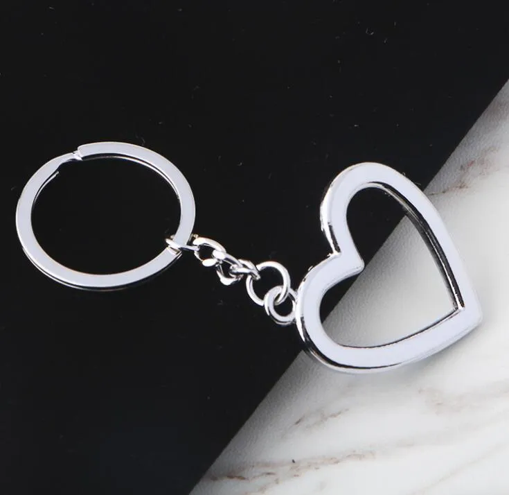 New Novelty Zinc Alloy Heart Shaped Keychains Metal Keyrings For Lovers 2697