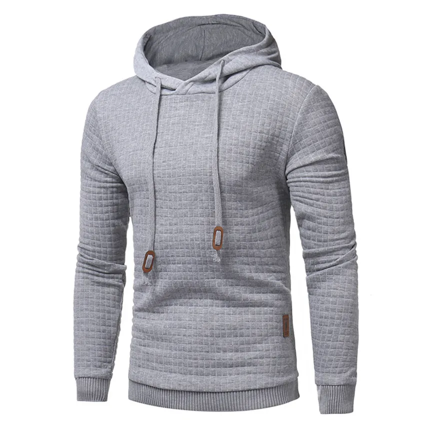 Pulôver dos homens Hoodies Sólidos Com Capuz Primavera Pulôver Fino com Cap Fit Casaco Com Cordão e Bolsos Esportes Camisolas W35