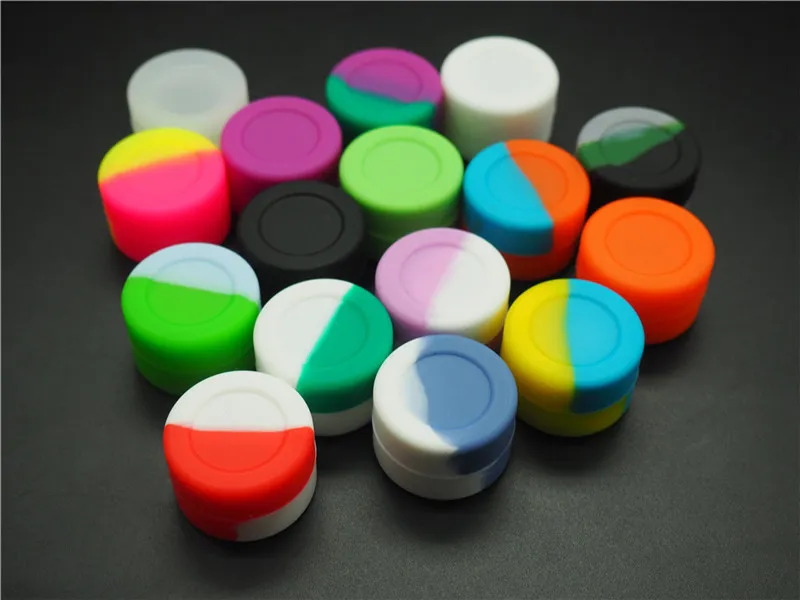Ganz 3 ml Silikongläser DAB-Wachsbehälter Silikonbehälter für Wachs Silikon-Nicht-Stick-Behälter mit runden Form LOT3270